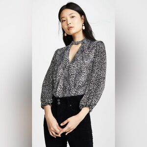 Alice + Olivia Willa Cutout Blouson Sleeve Top